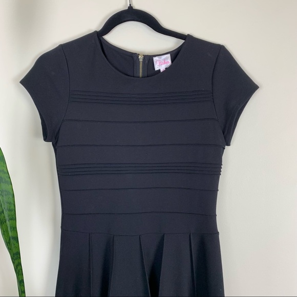 Parker ‘Tara’ Stretch Fit and Flare Black Dress - Picture 8 of 15